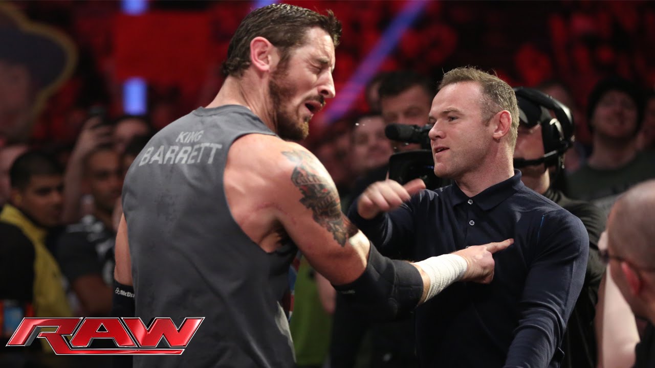 Wayne Rooney slaps King Barrett: Raw, November 9, 2015 - YouTube