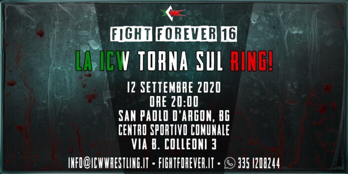 ICW: Info e Match annunciati per ICW Fight Forever #16: We’re Back