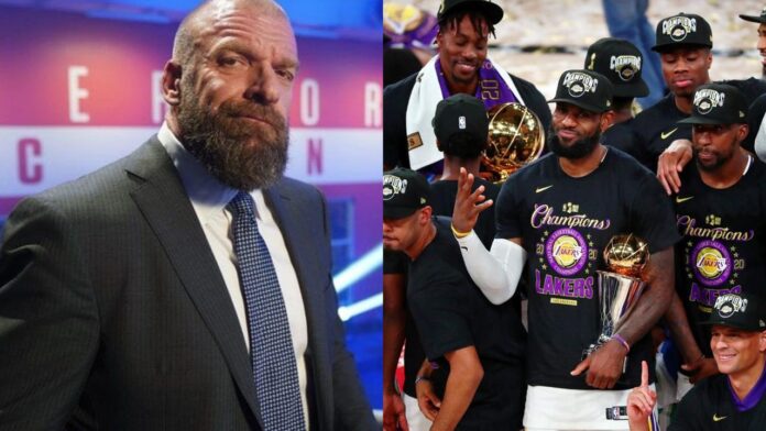 WWE: Triple H celebra i Los Angeles Lakers per la vittoria dell’NBA