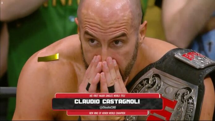 ROH: Claudio Castagnoli ce l’ha fatta, è lui il nuovo campione del mondo!