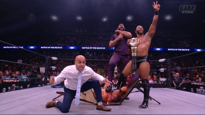 AEW: Wardlow ancora campione a Battle of The Belts III ma nel finale viene brutalizzato da Lethal e Singh