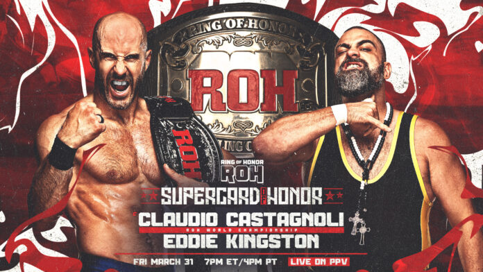 ROH: Claudio Castagnoli contro Eddie Kingstone per il titolo ROH confermato per SuperCard Of Honor