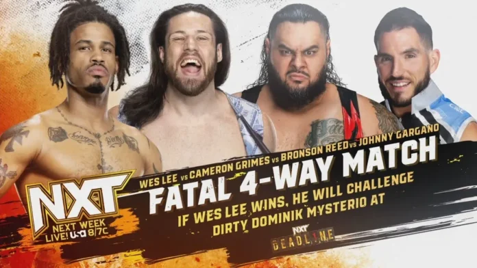 WWE: Annunciati un Fatal Four-Way Match e un match titolato per WWE NXT del 28/11