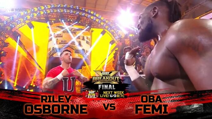 WWE: Oba Femi e Riley Osborne si sfideranno nella finale del NXT Men’s Breakout Tournament
