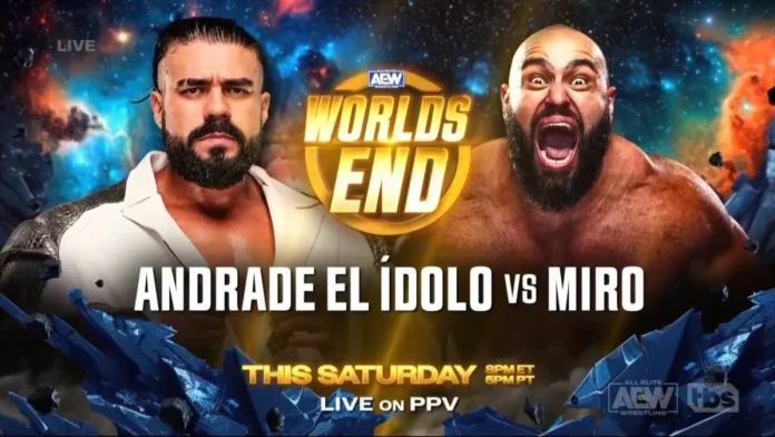 AEW Worlds End: Miro ha la meglio su Andrade, decisivo l’aiuto di CJ Perry!