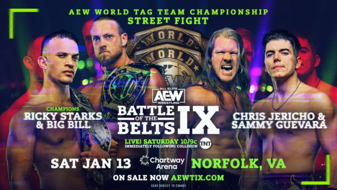 AEW: Tag-Team Titles Match a Battle of the Belts IX, Chris Jericho ottiene la title-show anche senza Omega
