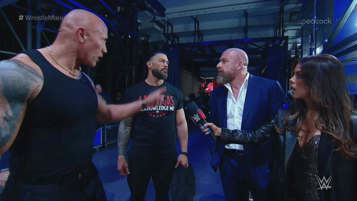 VIDEO: Roman Reigns e The Rock dalla stessa parte, ecco l’addio simultaneo al Wrestlemania Kickoff di Las Vegas