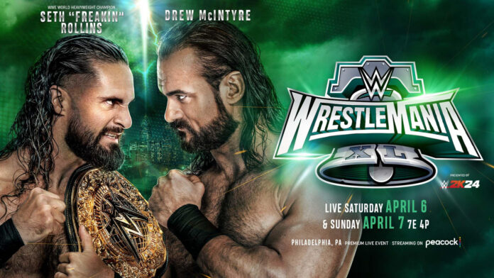 WWE: Seth Rollins vs Drew McIntyre sarà il co-main event nella Night 2 di Wrestlemania XL, i dettagli