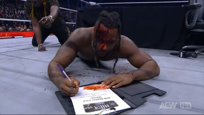 AEW: Swerve Strickland firma col sangue, tumultuoso fine puntata tra lui e Samoa Joe