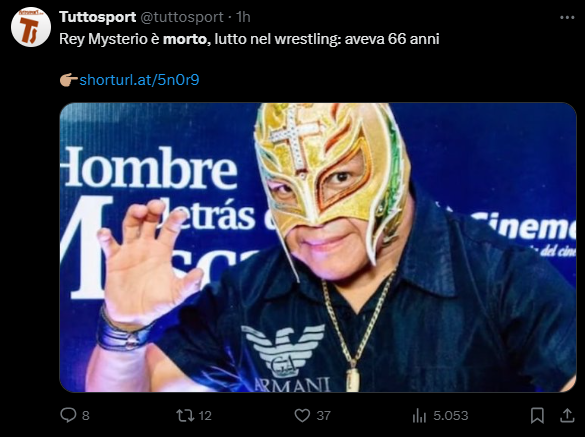 No, non è morto Rey Mysterio, però un po’ vogliono farvelo credere