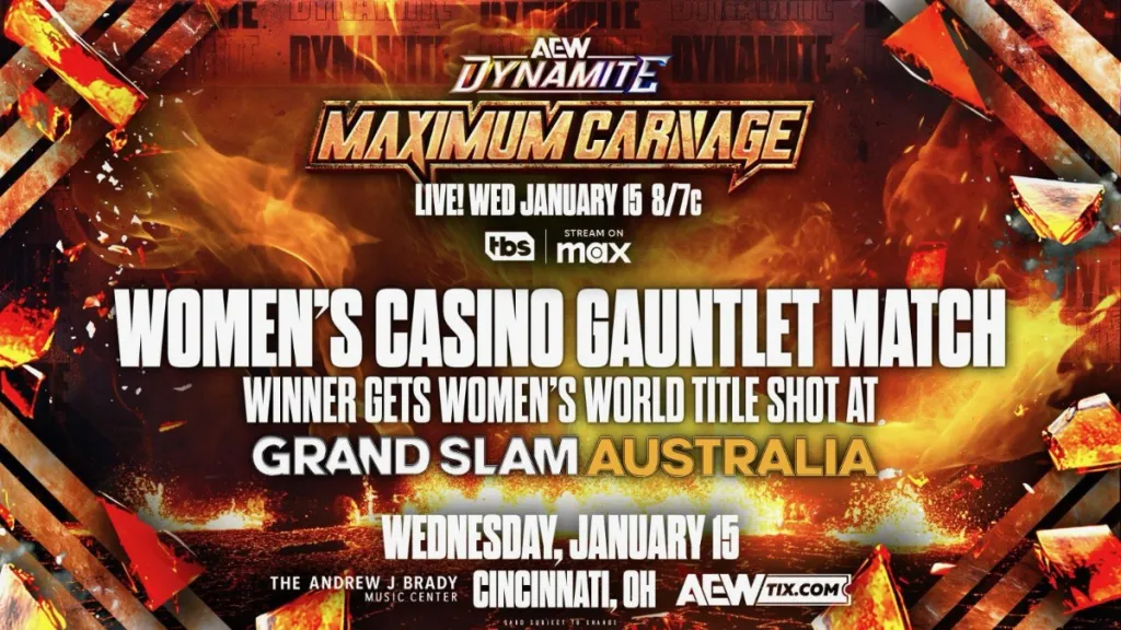 AEW: Annunciato per Dynamite Maximum Carnage il primo Women’s Casino Gauntlet Match della storia